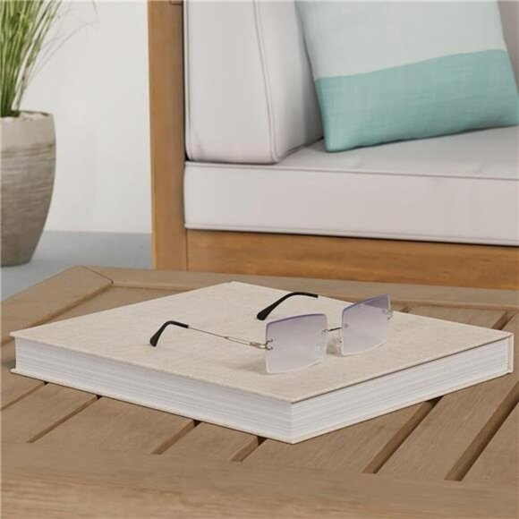 Y2K Rimless Rectangle Sunglasses Retro 2000s Frameless Glasses UV400 Unisex - Picture 2 of 7